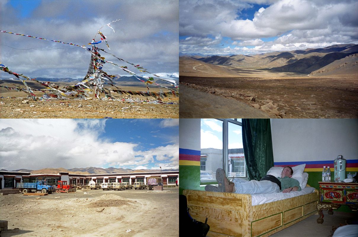 12 Prayer Flags On Tong La, Lalung La, Jerome Ryan Resting At Everest Snow Leopard Guest House In Tingri